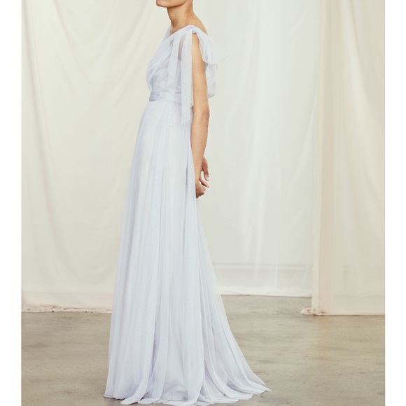 AMSALE Haley Bridesmaid Dress in Dove - New With Tags - Picture 5 of 9